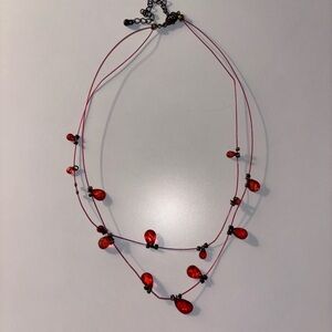 Elegant Red Beaded Necklace